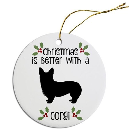 Mirage Pet Products Mirage Pet Products ORN-R-B31 Round Breed Specific Christmas Ornament - Corgi ORN-R-B31